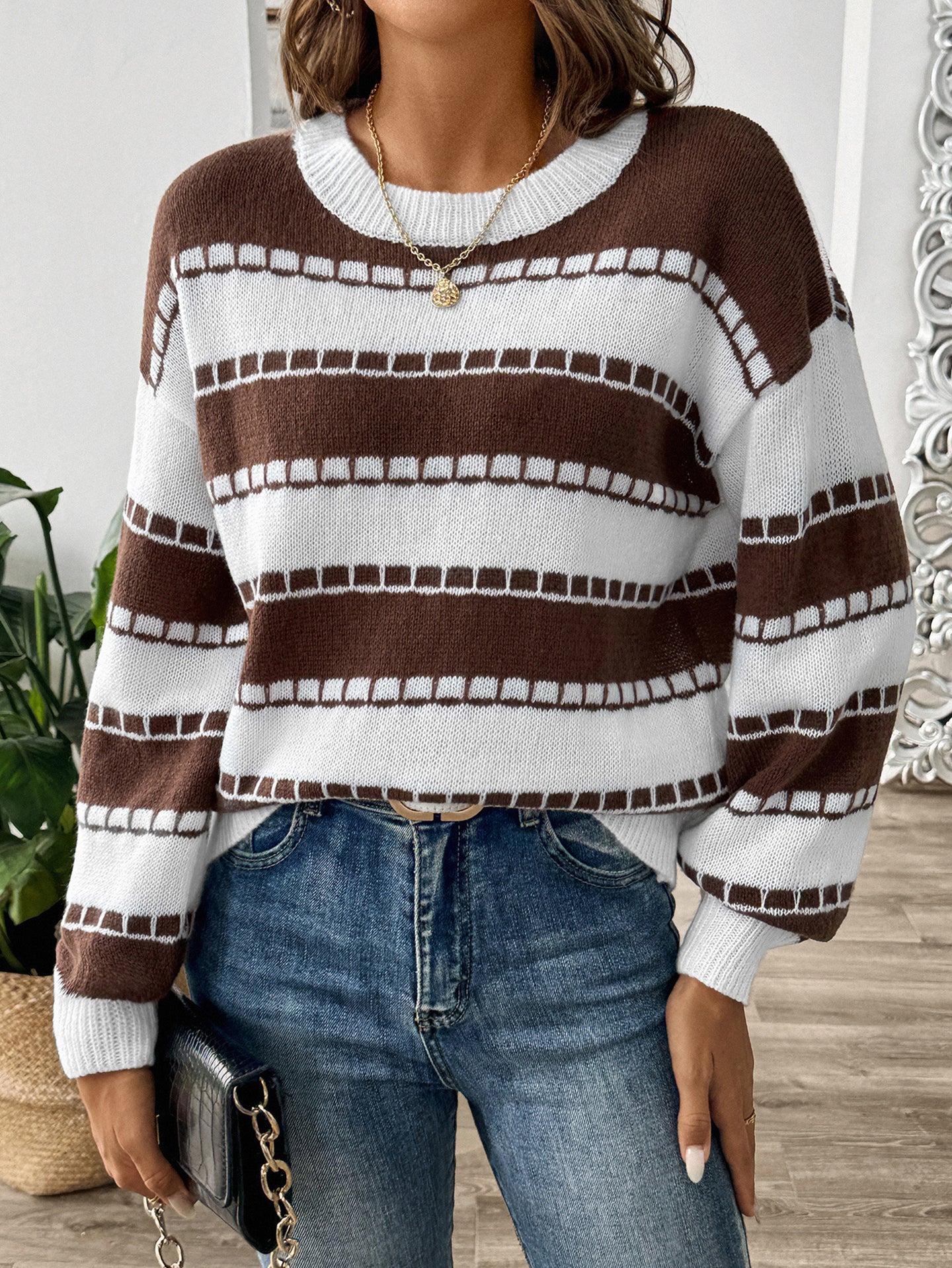 Women Striped Pullover Sweater