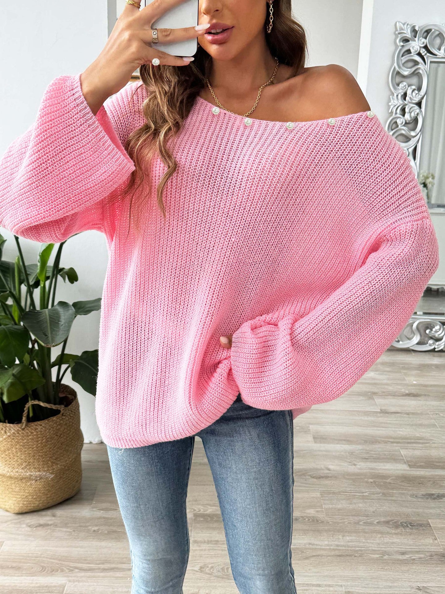 Women Ribbed Oversized Pullover