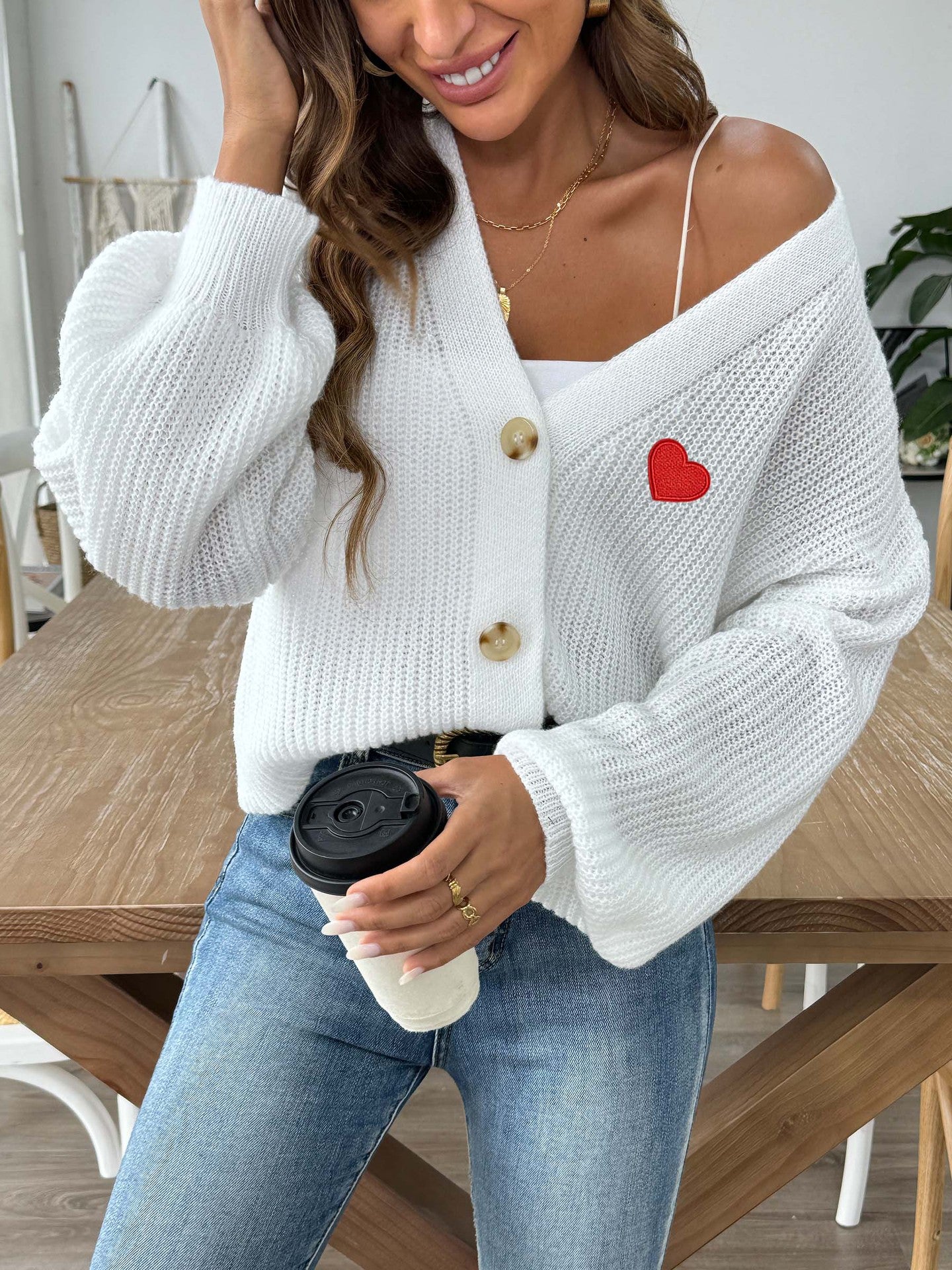 Women Ribbed Long Sleeves Cardigan