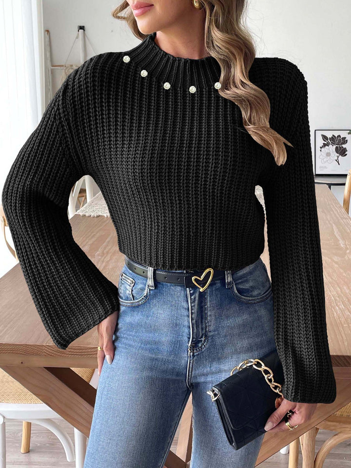 Women Ribbed Crop Pullover
