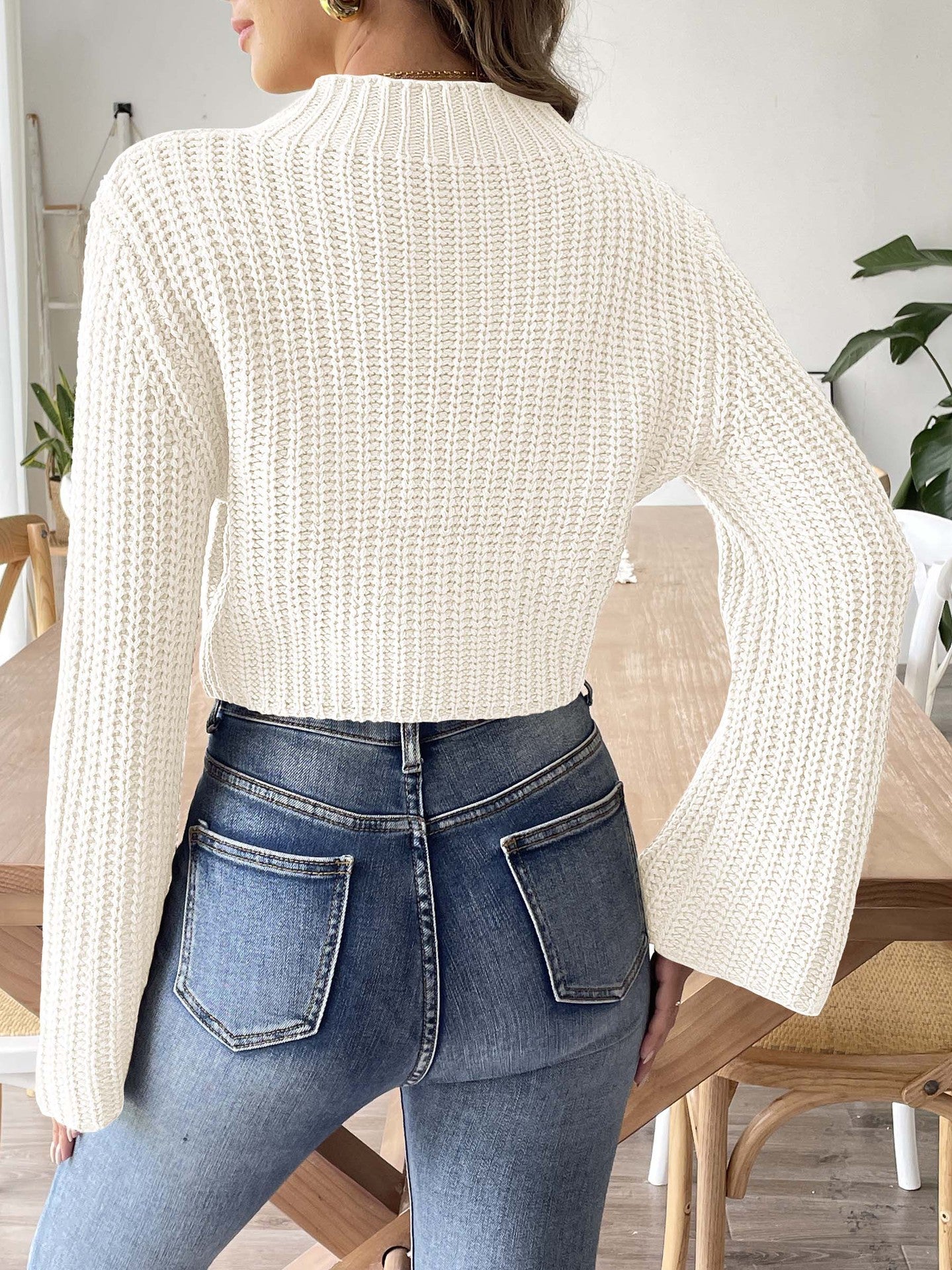 Women Round Neck Long Sleeves Pullover