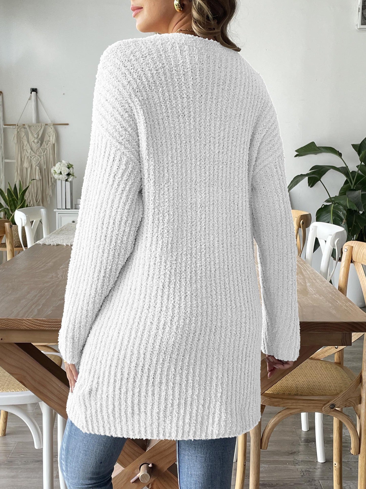 Self Design Longline Open Front Shrug