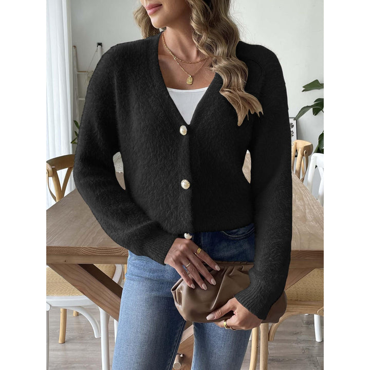 StyleCast Women Solid Lightweight Button Front Cardigan