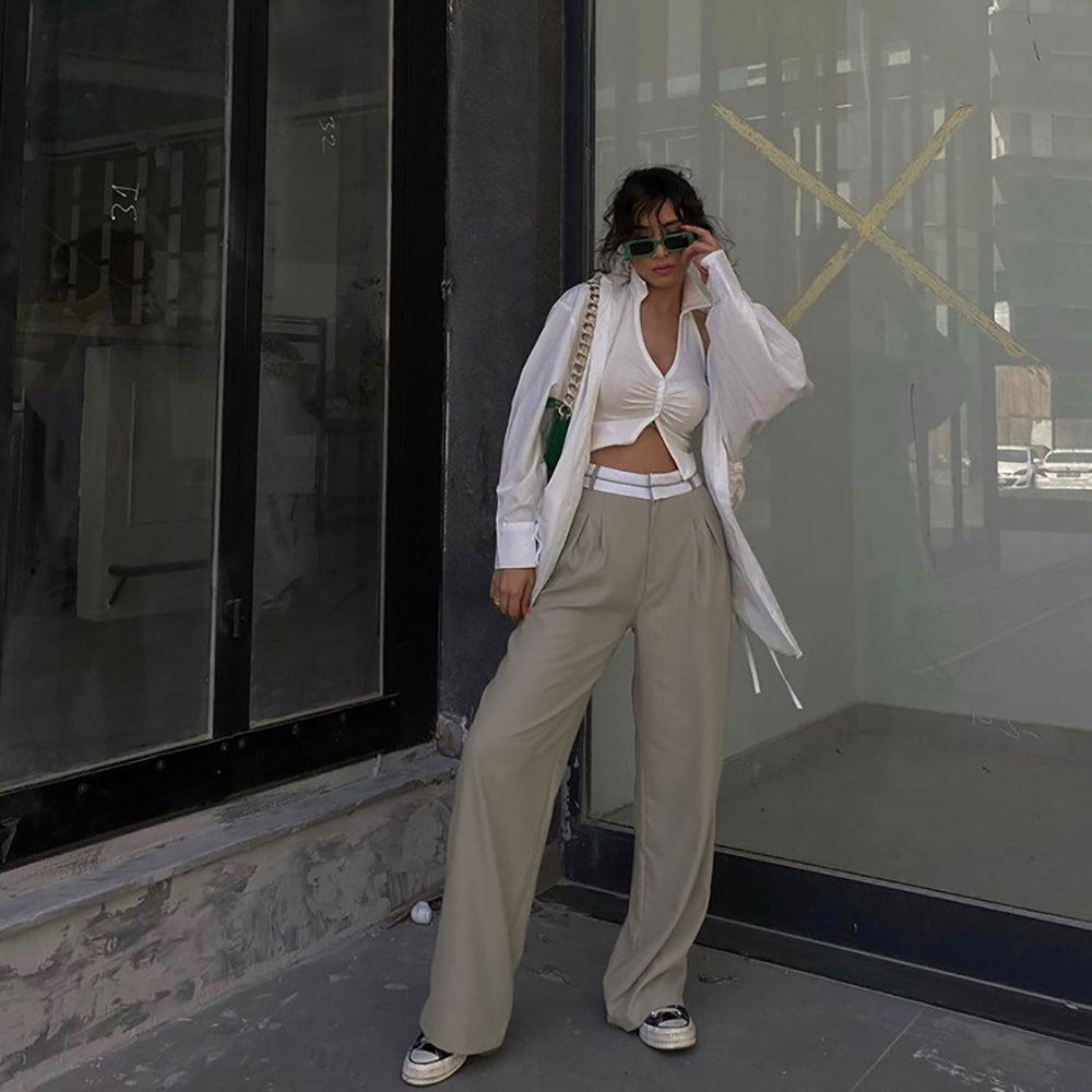 Women Loose Fit Easy Wash Trousers