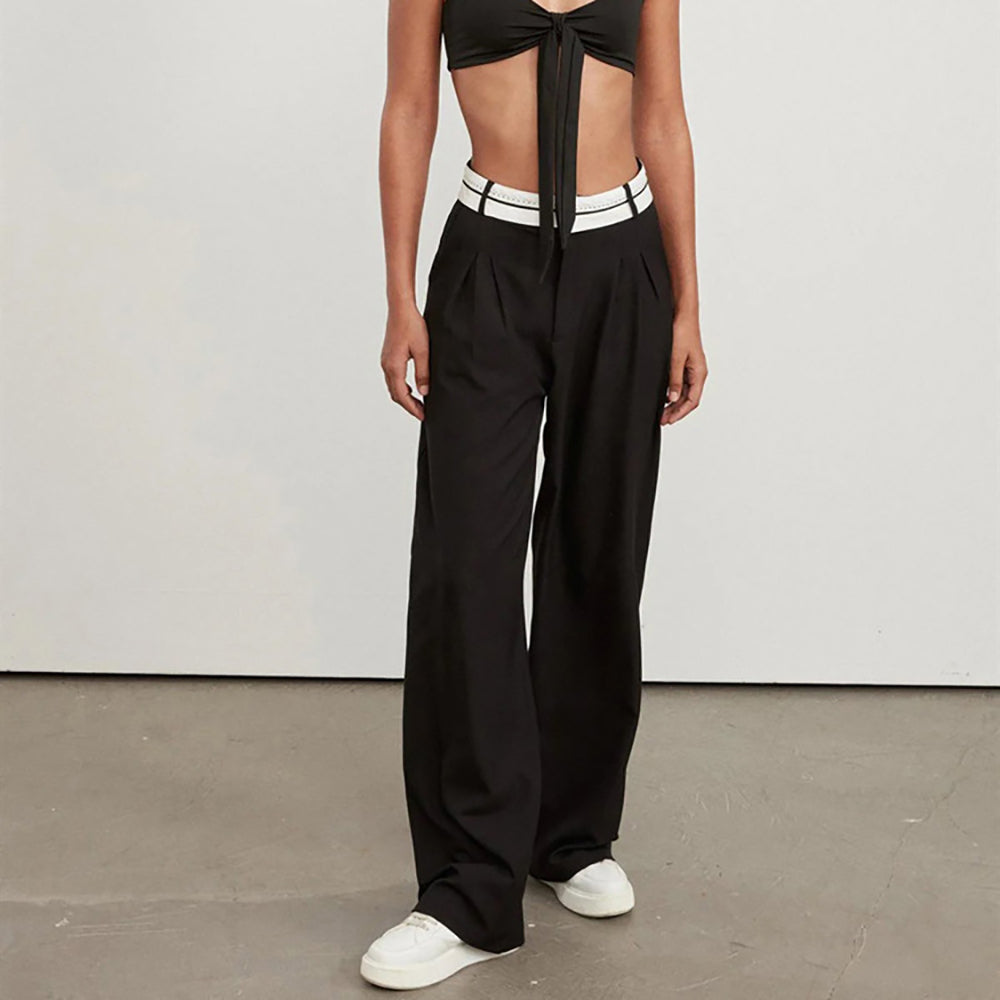 Women Loose Fit Easy Wash Trousers