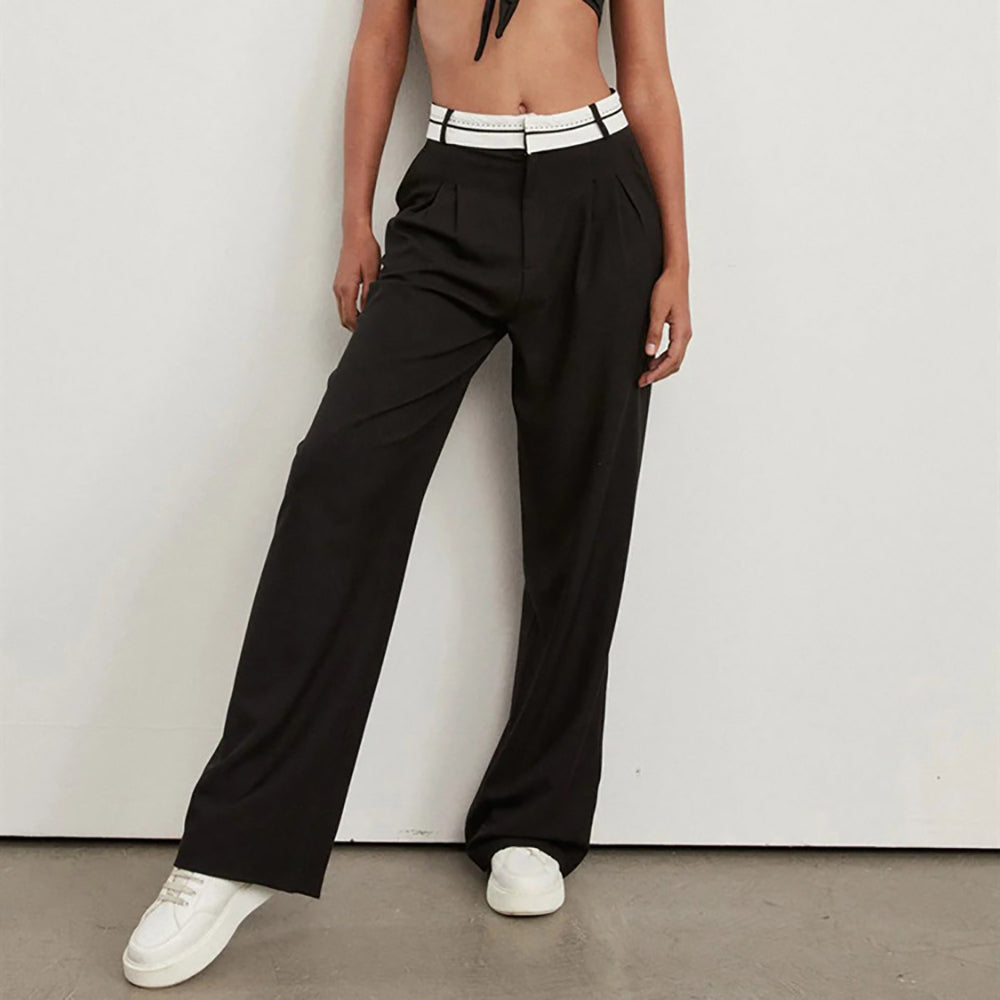 Women Loose Fit Easy Wash Trousers