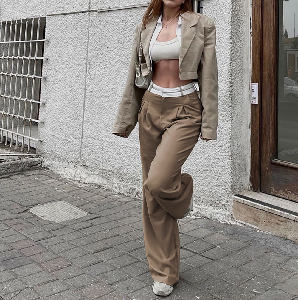 Women Loose Fit Easy Wash Trousers