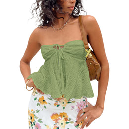 Women Checked Tube Top