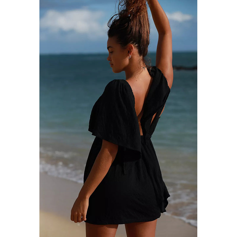 Solid V-Neck Jumpsuit