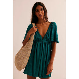 Solid V-Neck Jumpsuit