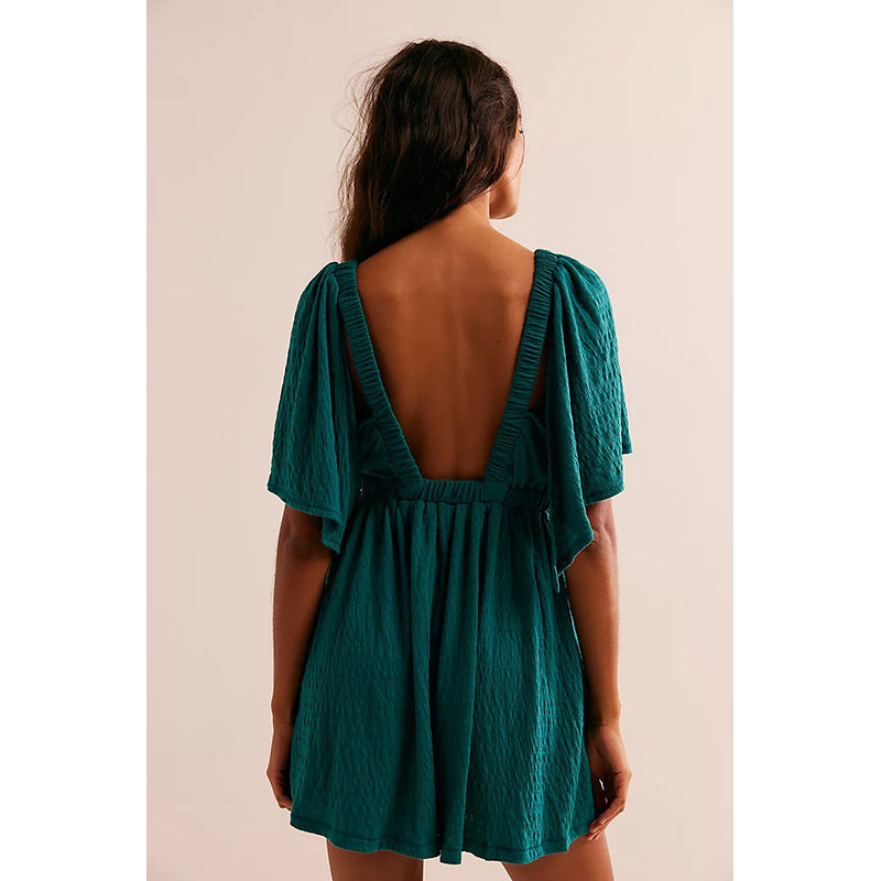 Solid V-Neck Jumpsuit