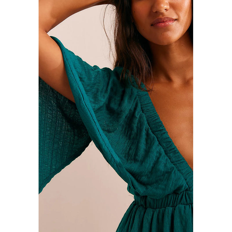 Solid V-Neck Jumpsuit