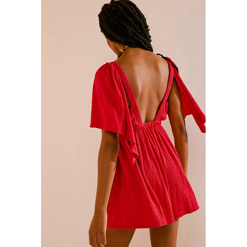 Solid V-Neck Jumpsuit