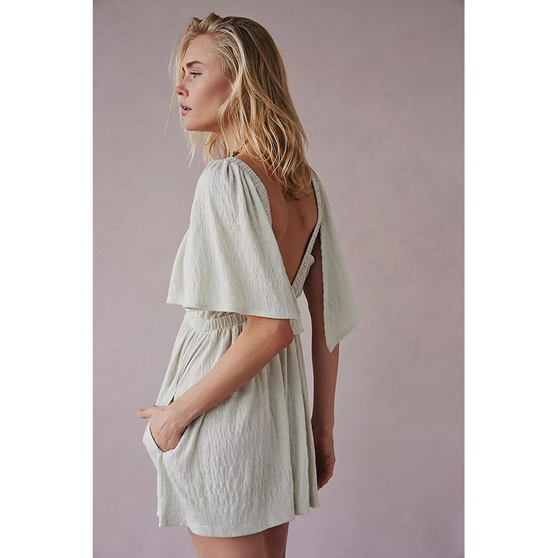 Solid V-Neck Jumpsuit