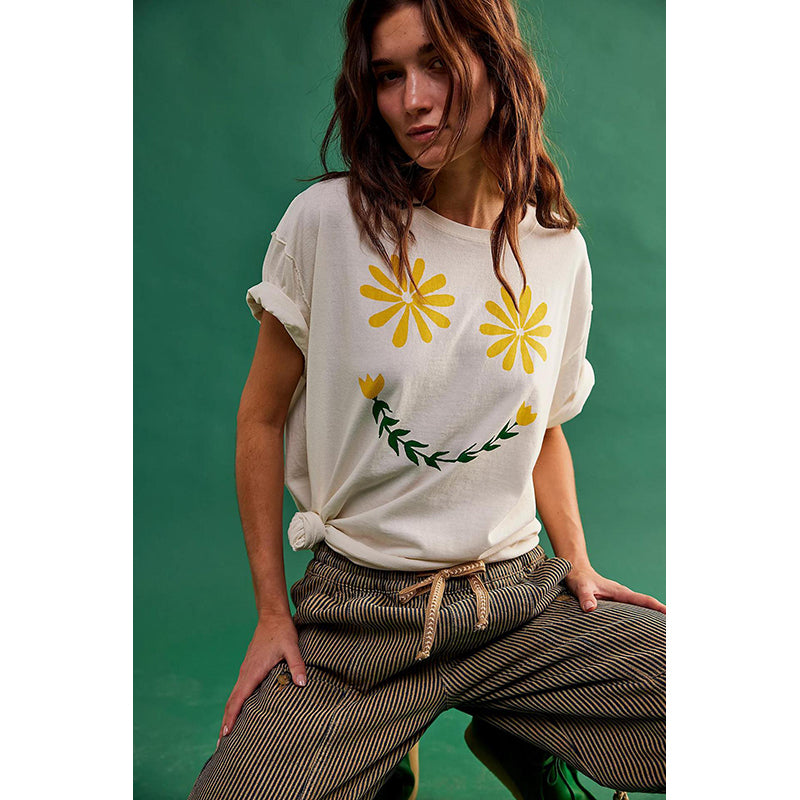 Women Floral Print Extended Sleeves Top