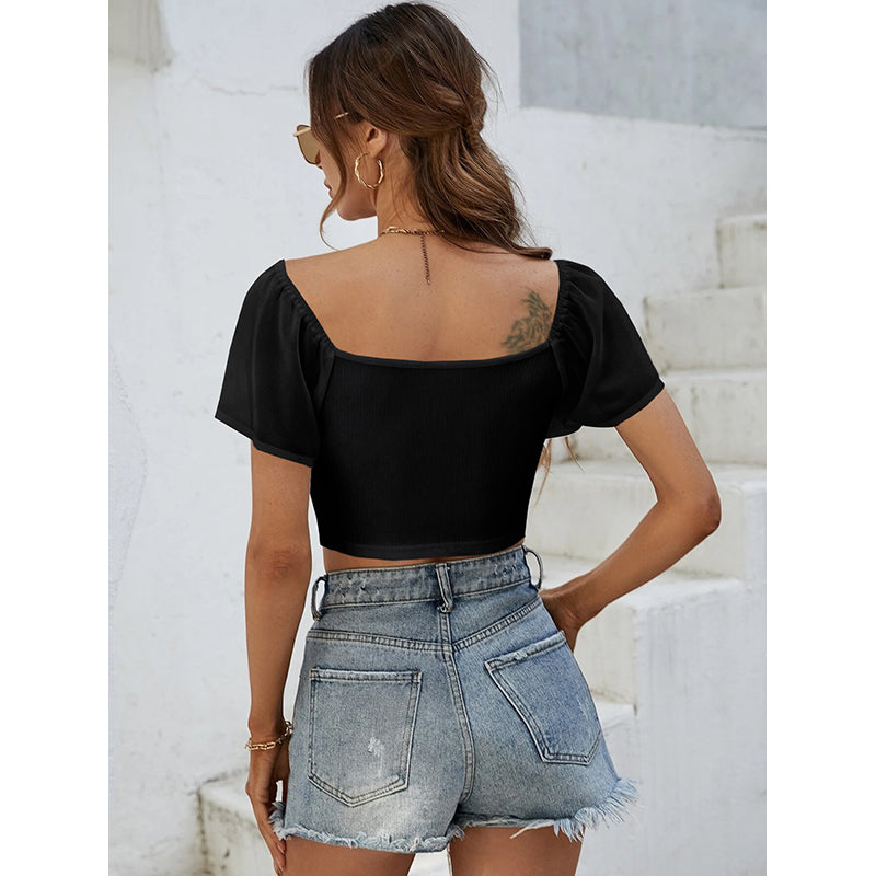 Solid Regular Crop Top