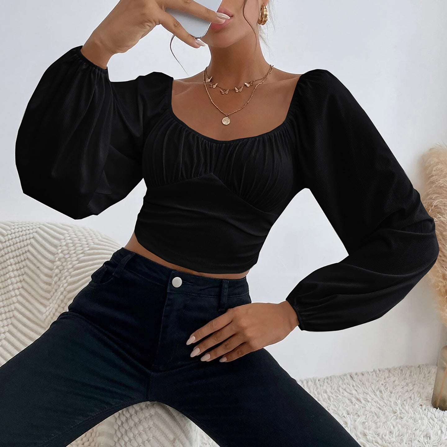 Women Sweetheart Neck Tank Crop Top