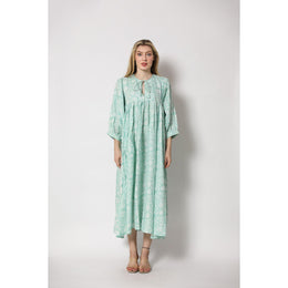 Floral Print Keyhole Neck Midi Dress