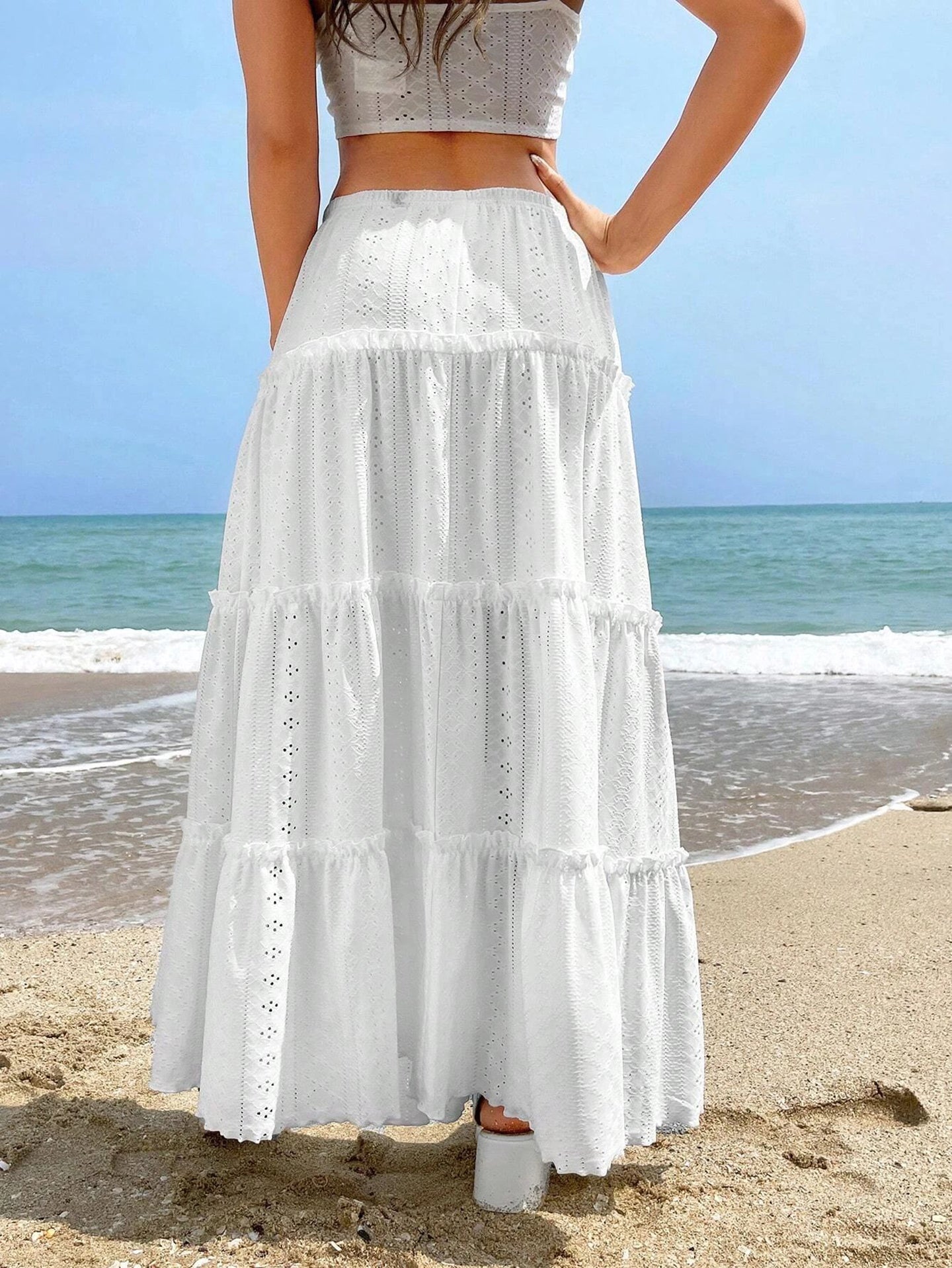 A-Line Layered Maxi Skirt