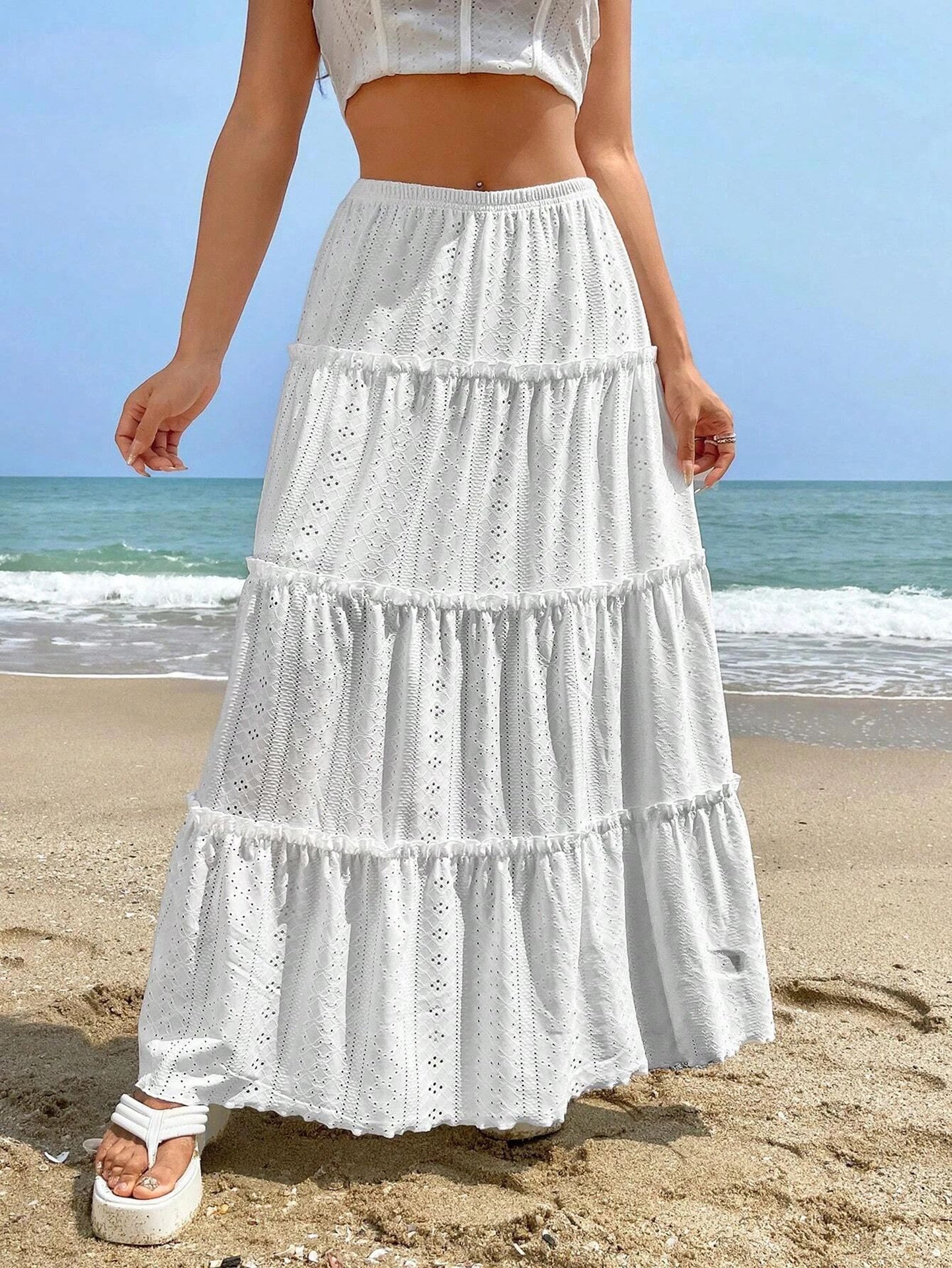 A-Line Layered Maxi Skirt