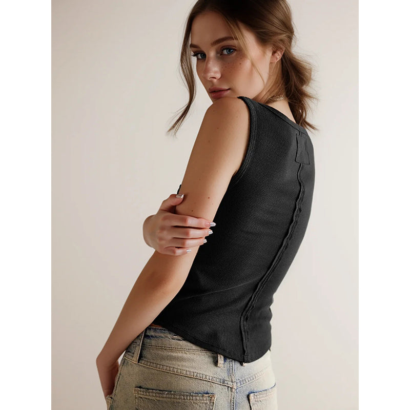 Women Solid Scoop Neck Short Sleeves Top