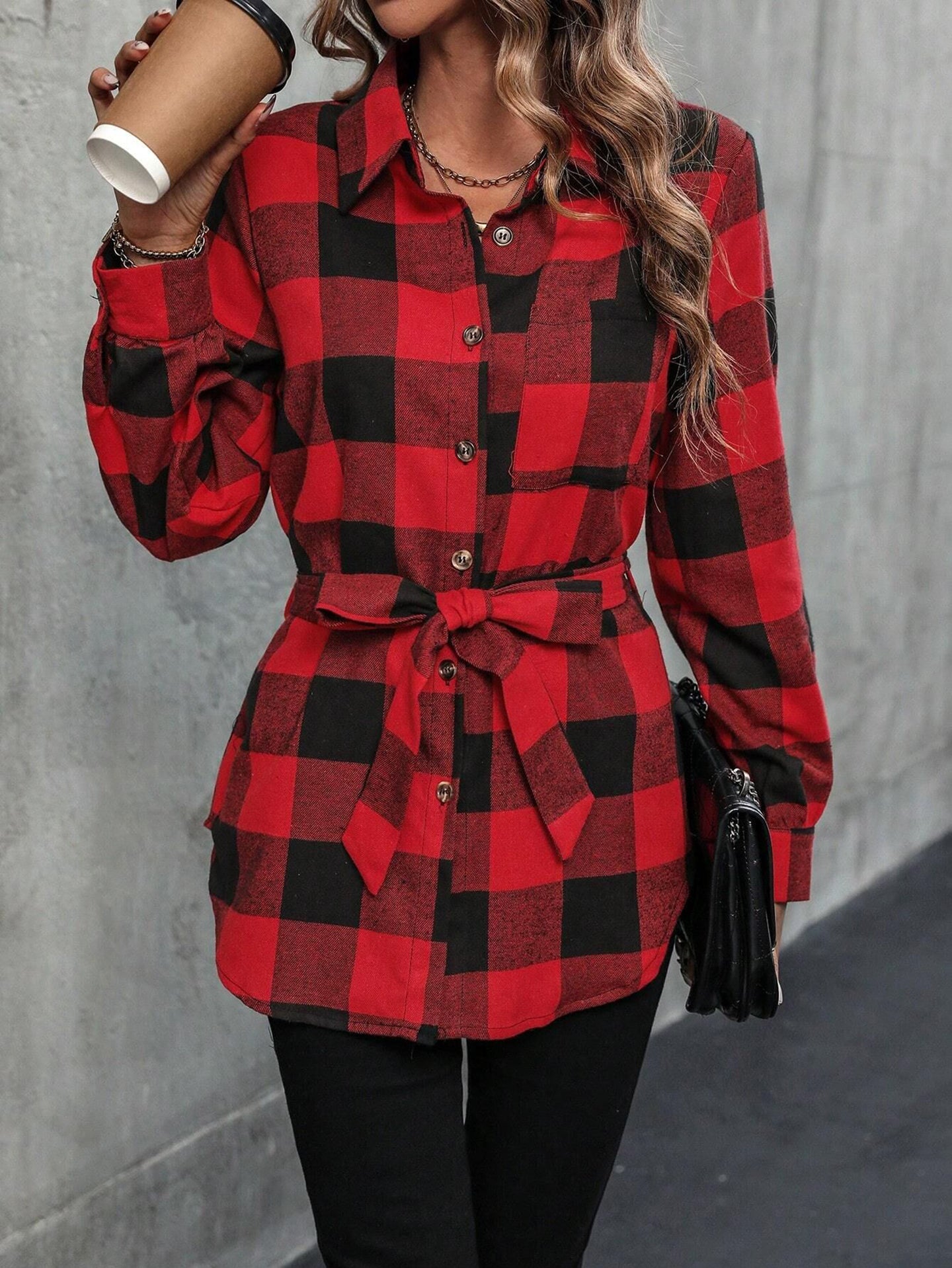 Women Tartan Checks Opaque Checked Casual Shirt