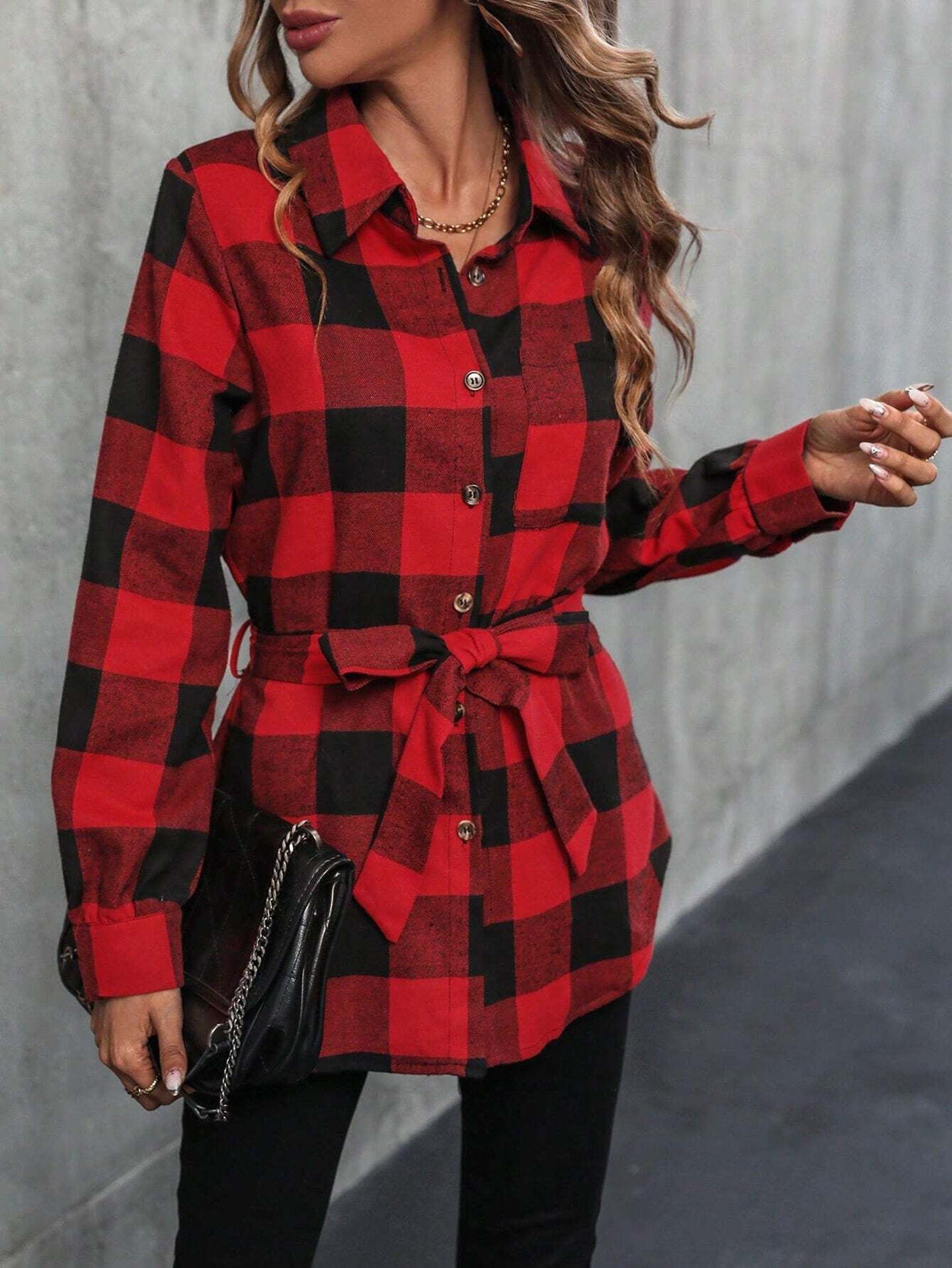 Women Tartan Checks Opaque Checked Casual Shirt