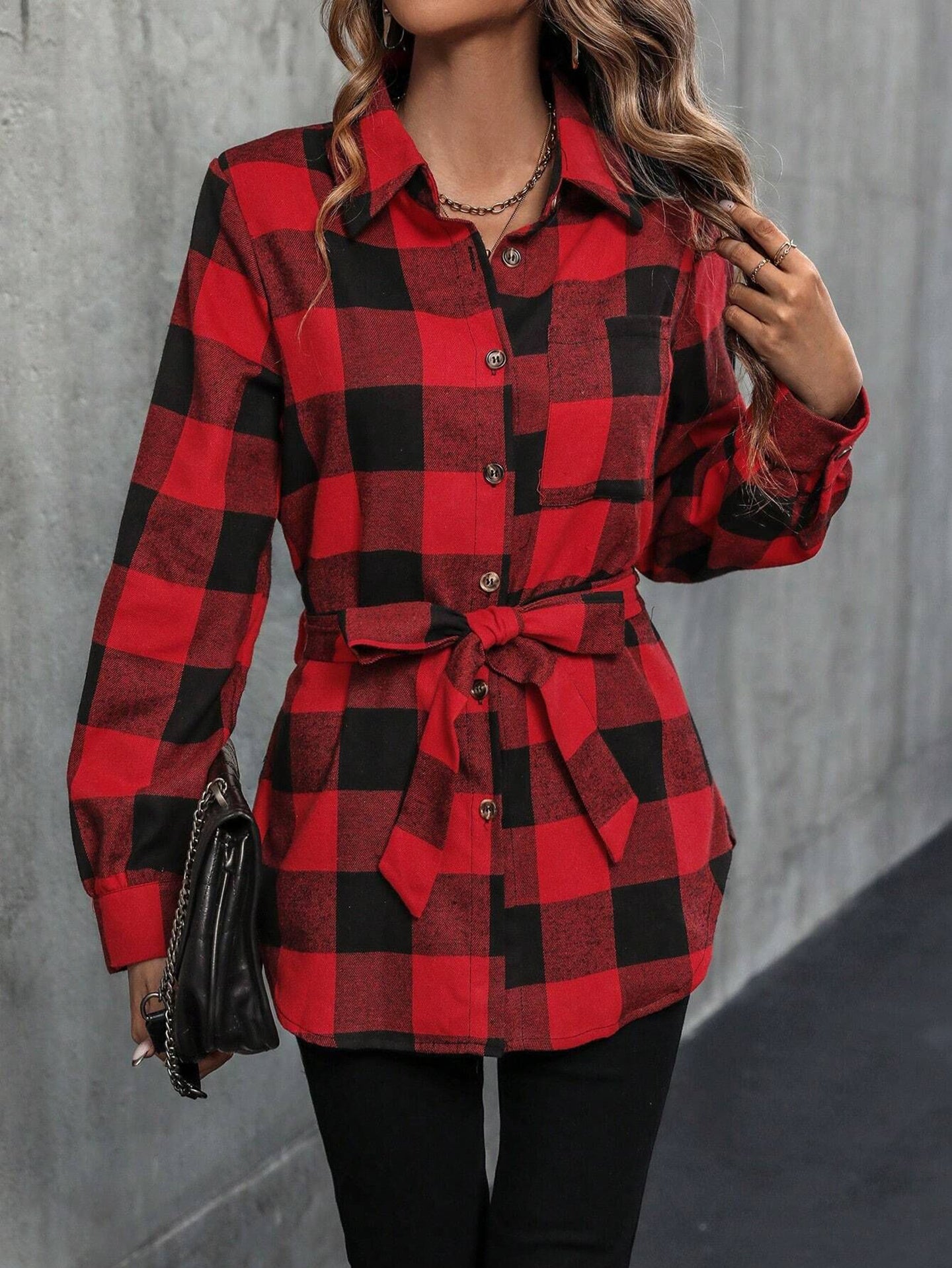 Women Tartan Checks Opaque Checked Casual Shirt