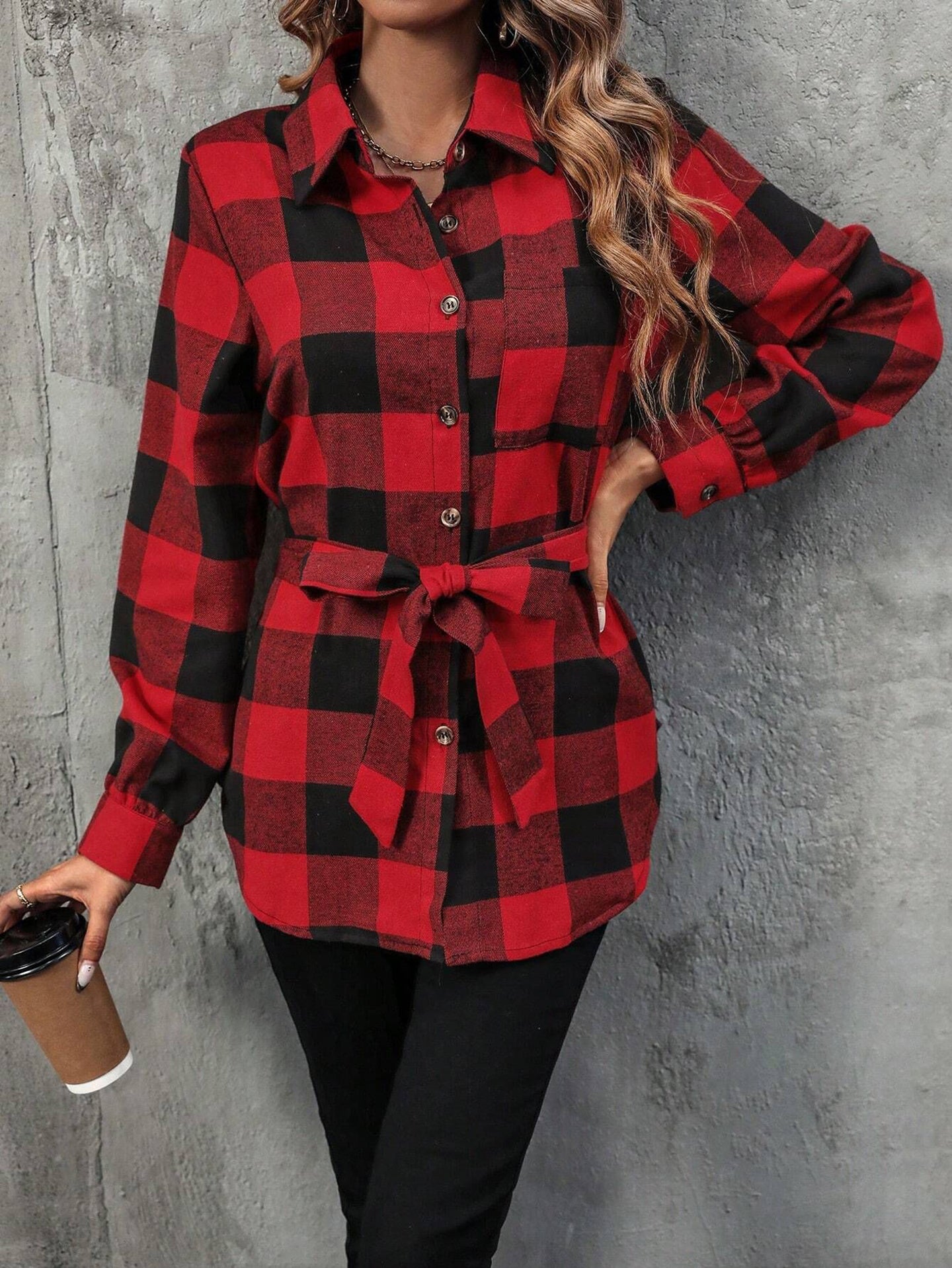 Women Tartan Checks Opaque Checked Casual Shirt