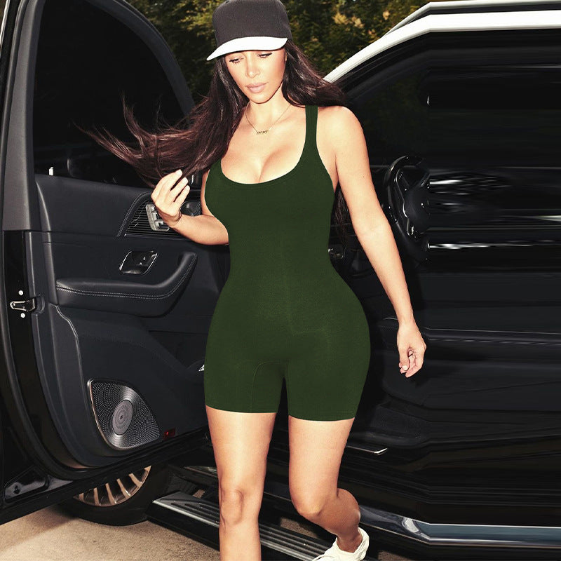Scoop Neck Sleeveless Playsuit