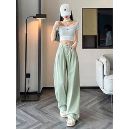 Women Wide Leg Low Distress Heavy Fade Jeans