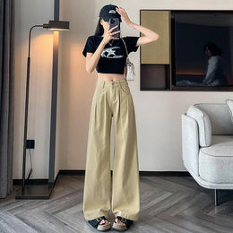 Women Wide Leg Low Distress Jeans