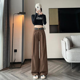 Women Wide Leg Low Distress Jeans