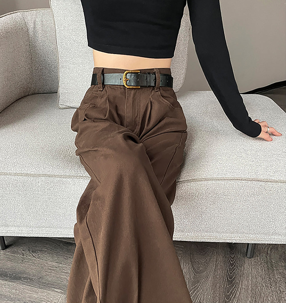Women Wide Leg Low Distress Jeans