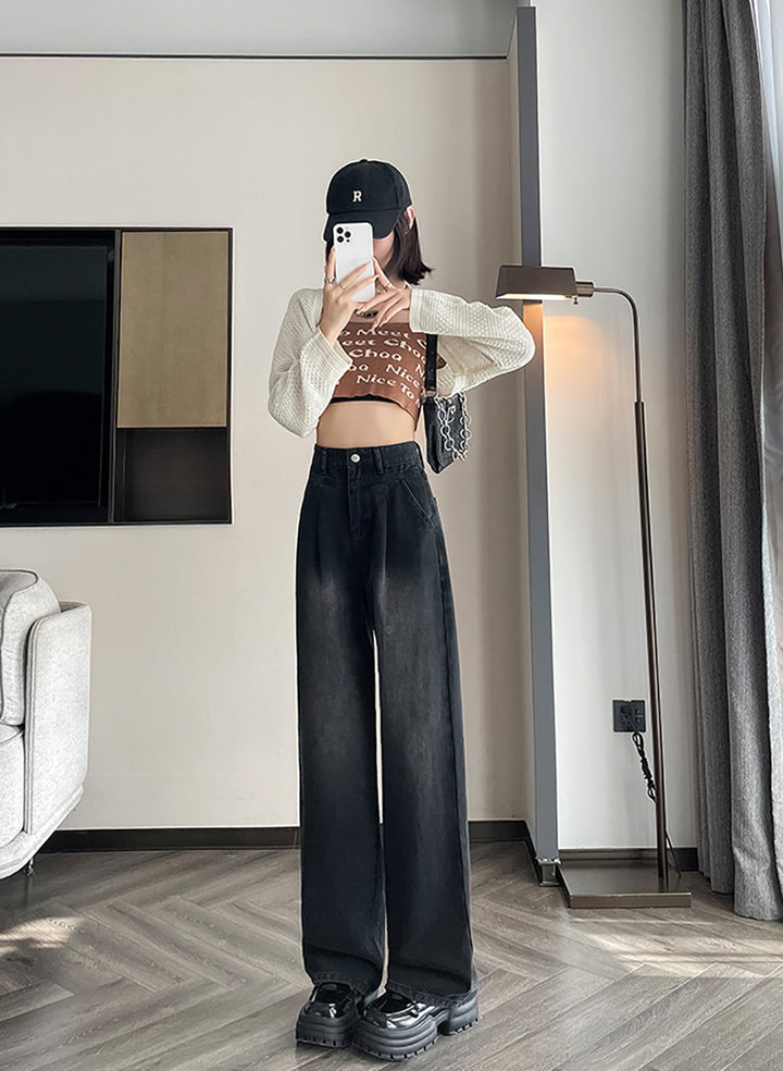 Women Straight Fit Slash Knee Jeans