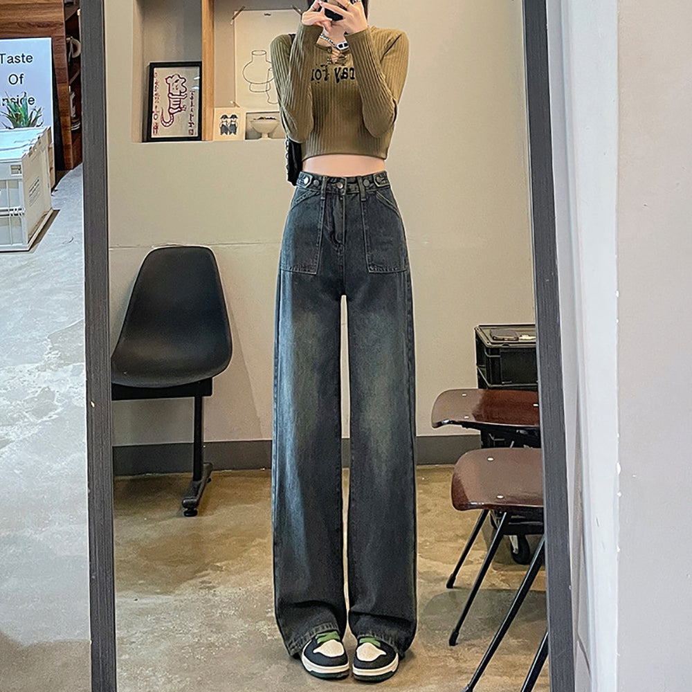 Women Dark Shade Straight Fit Jeans