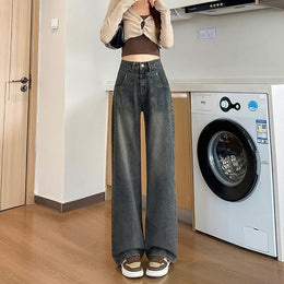 Women Straight Fit Mildly Distressed Jeans