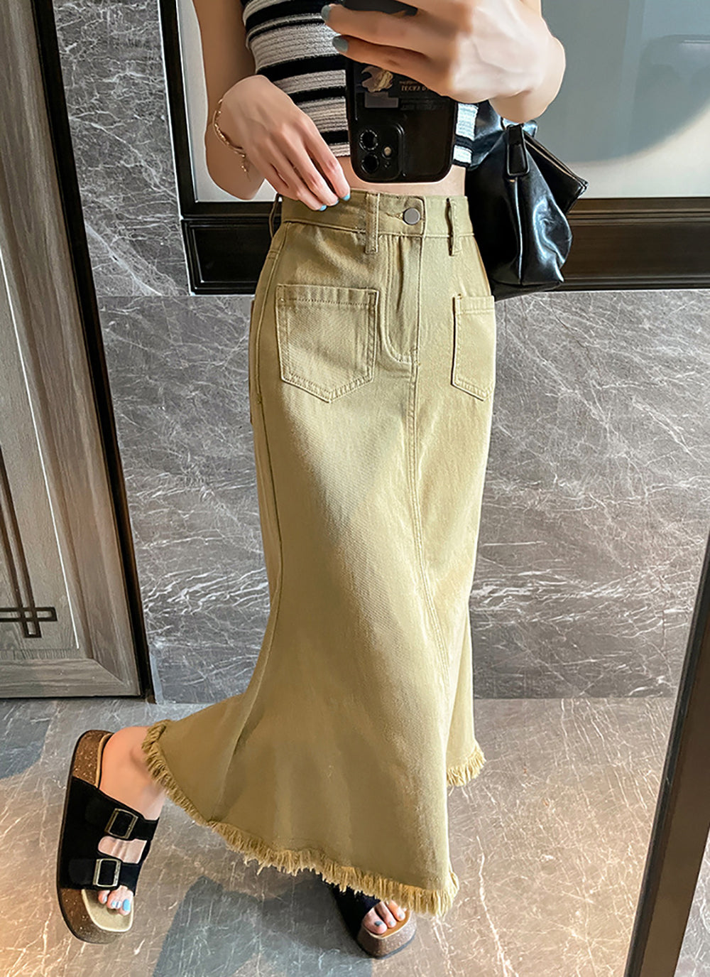 Straight Midi Skirt