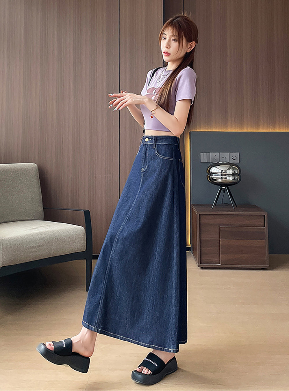 Women Straight Maxi Skirt