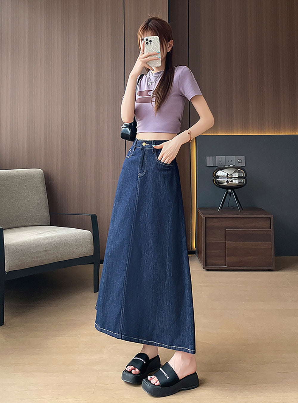 Women Straight Maxi Skirt