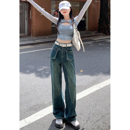 Women Wide Leg Medium Fade Jeans