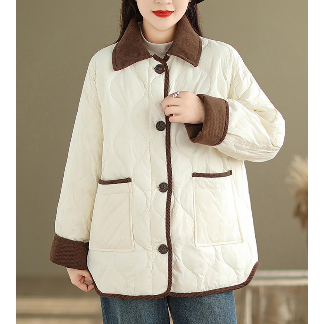 Women Casual Solid Quilted Jacket