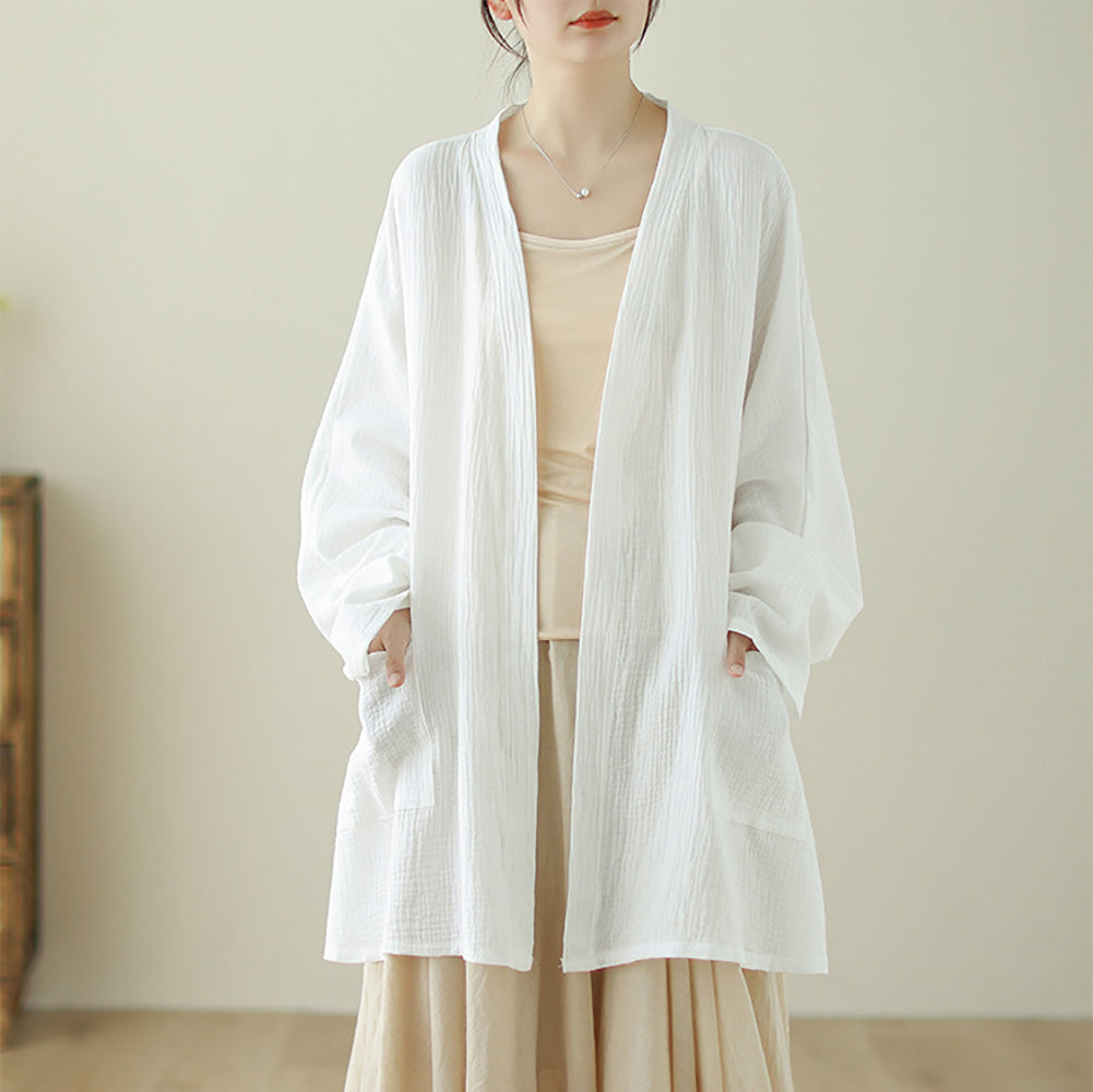 Cotton Longline Open Front Shrug