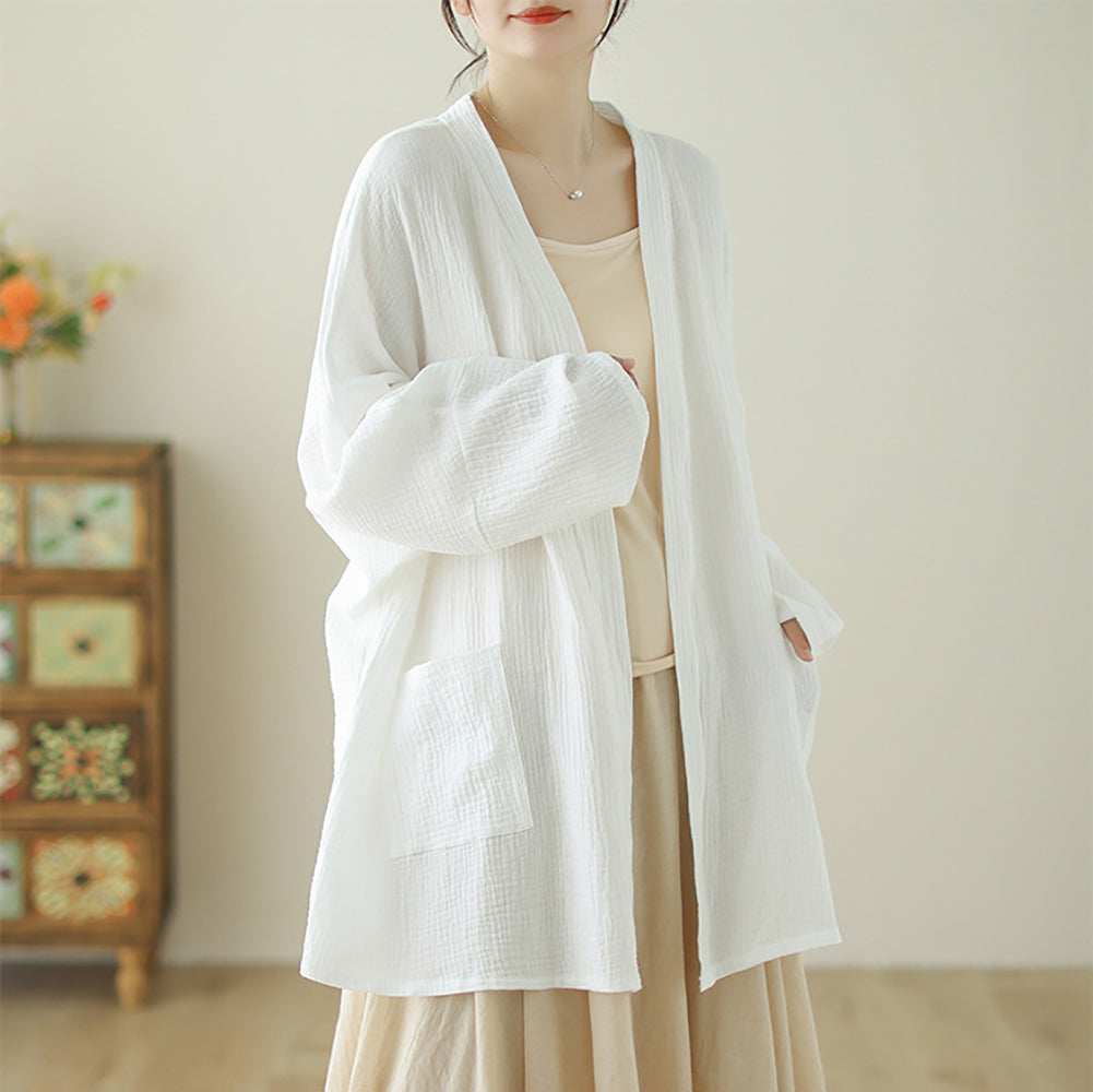 Cotton Longline Open Front Shrug