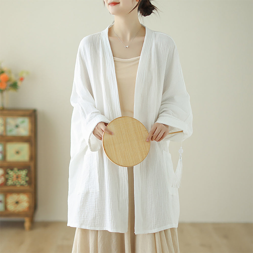 Cotton Longline Open Front Shrug