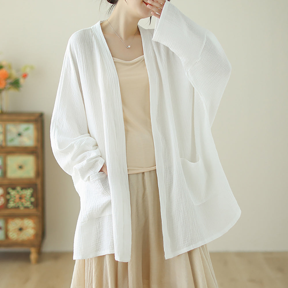 Cotton Longline Open Front Shrug