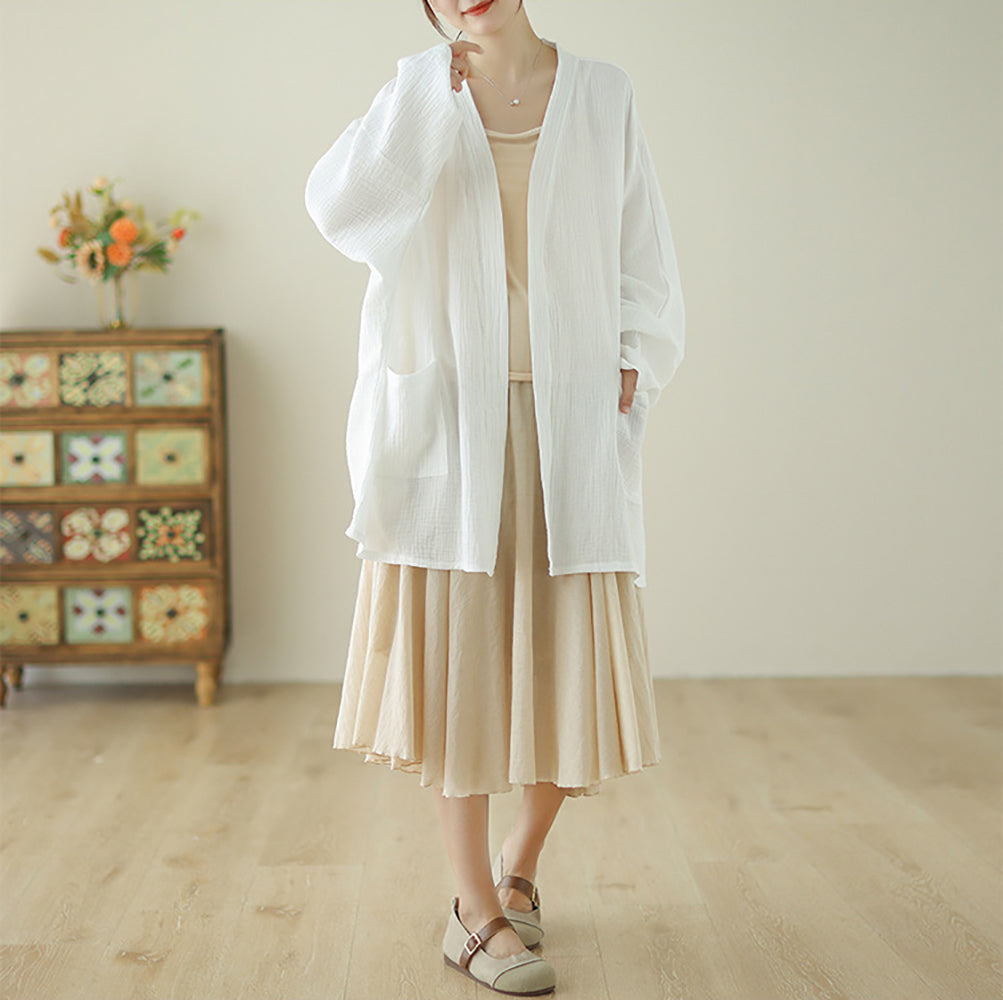 Cotton Longline Open Front Shrug