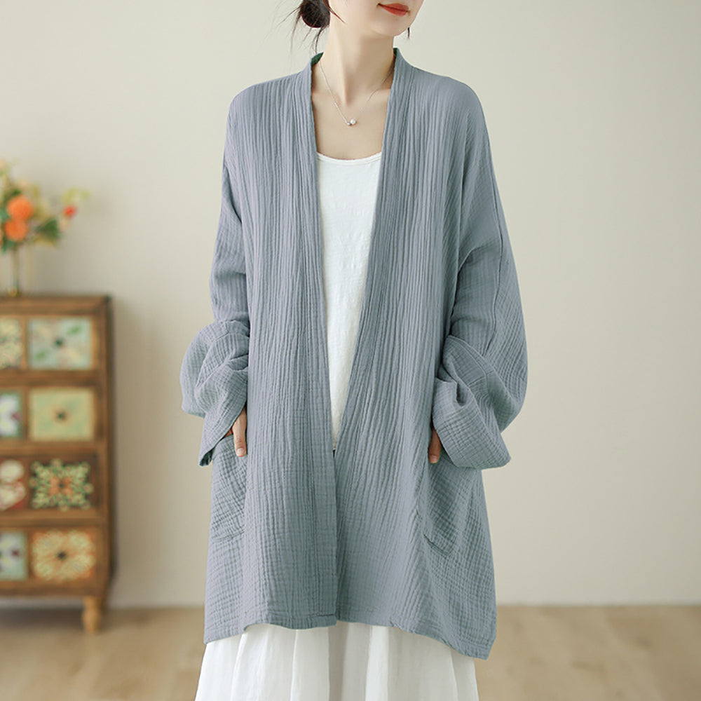 Cotton Longline Open Front Shrug