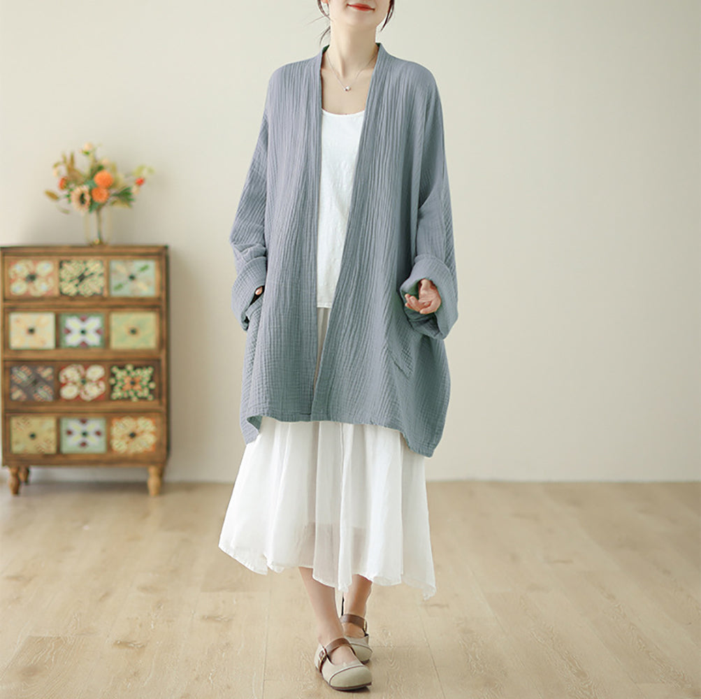 Cotton Longline Open Front Shrug