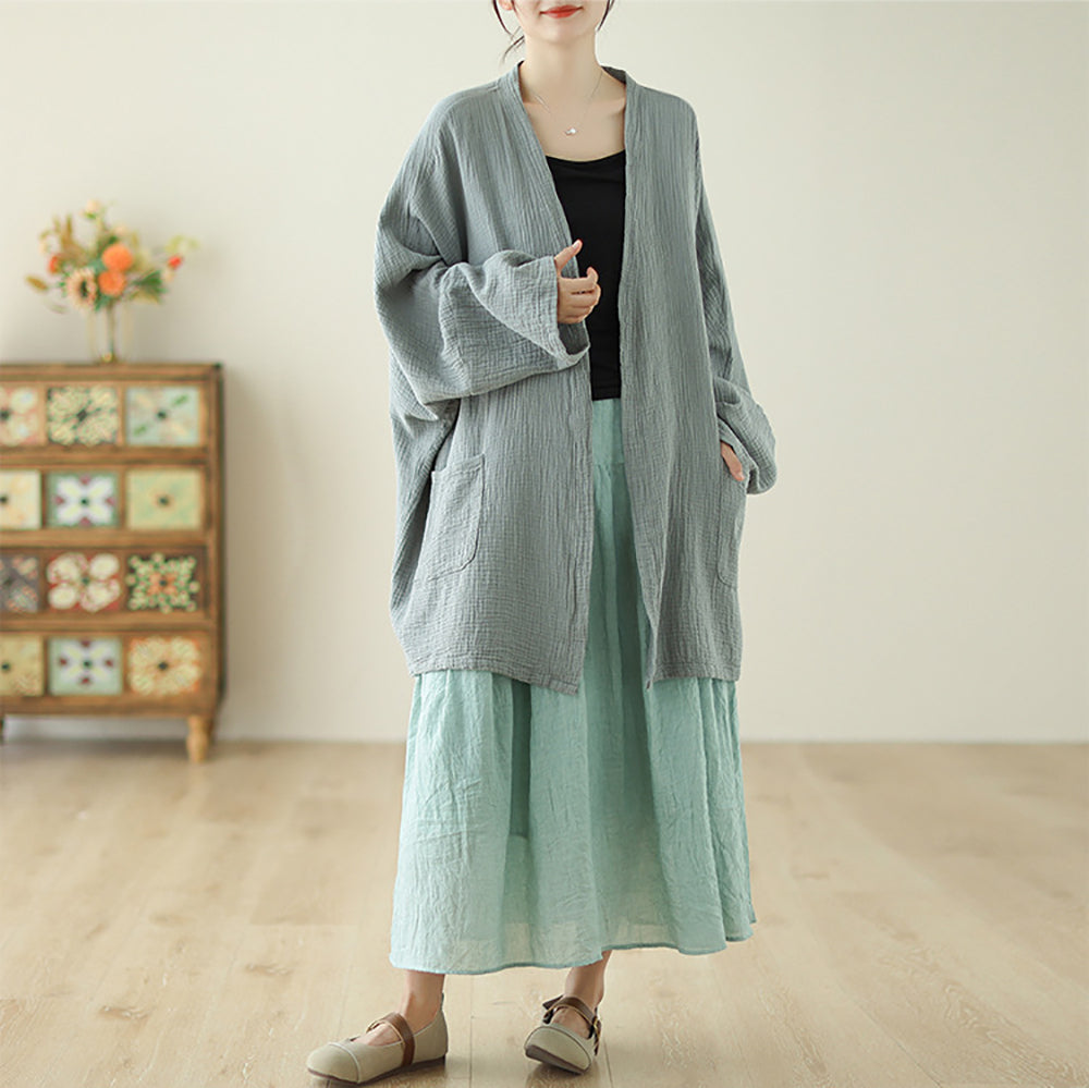 Cotton Longline Open Front Shrug